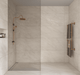 Happy Floors - Capraia 24 in. x 48 in. Polished Porcelain Tile - Sand wall and floor installation