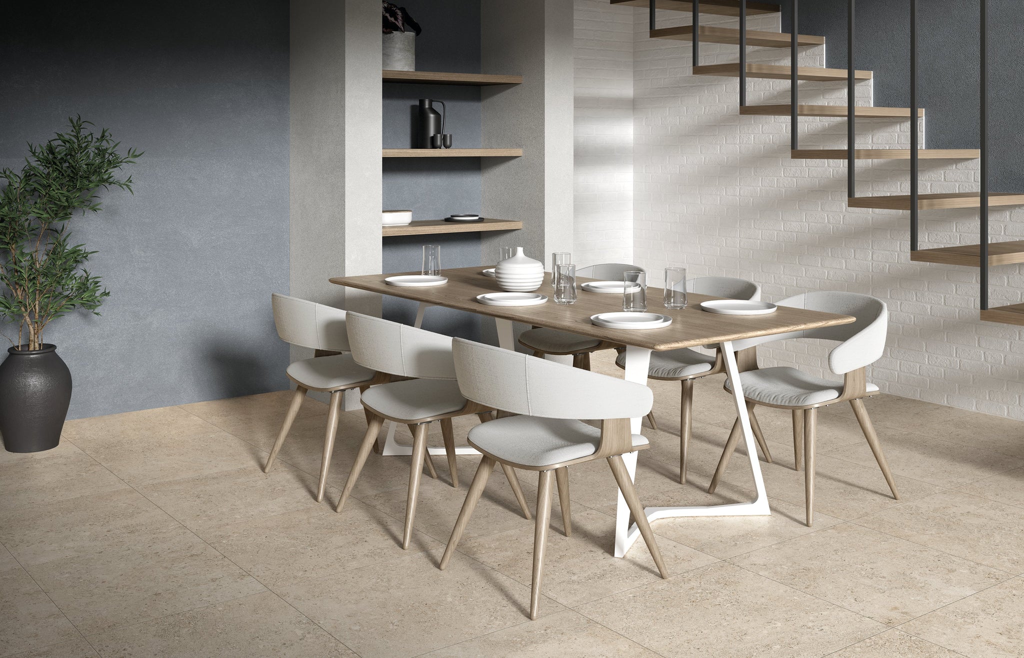 Tesoro - Shellstone Series - 24 in. x 24 in. Rectified Porcelain Tile ...