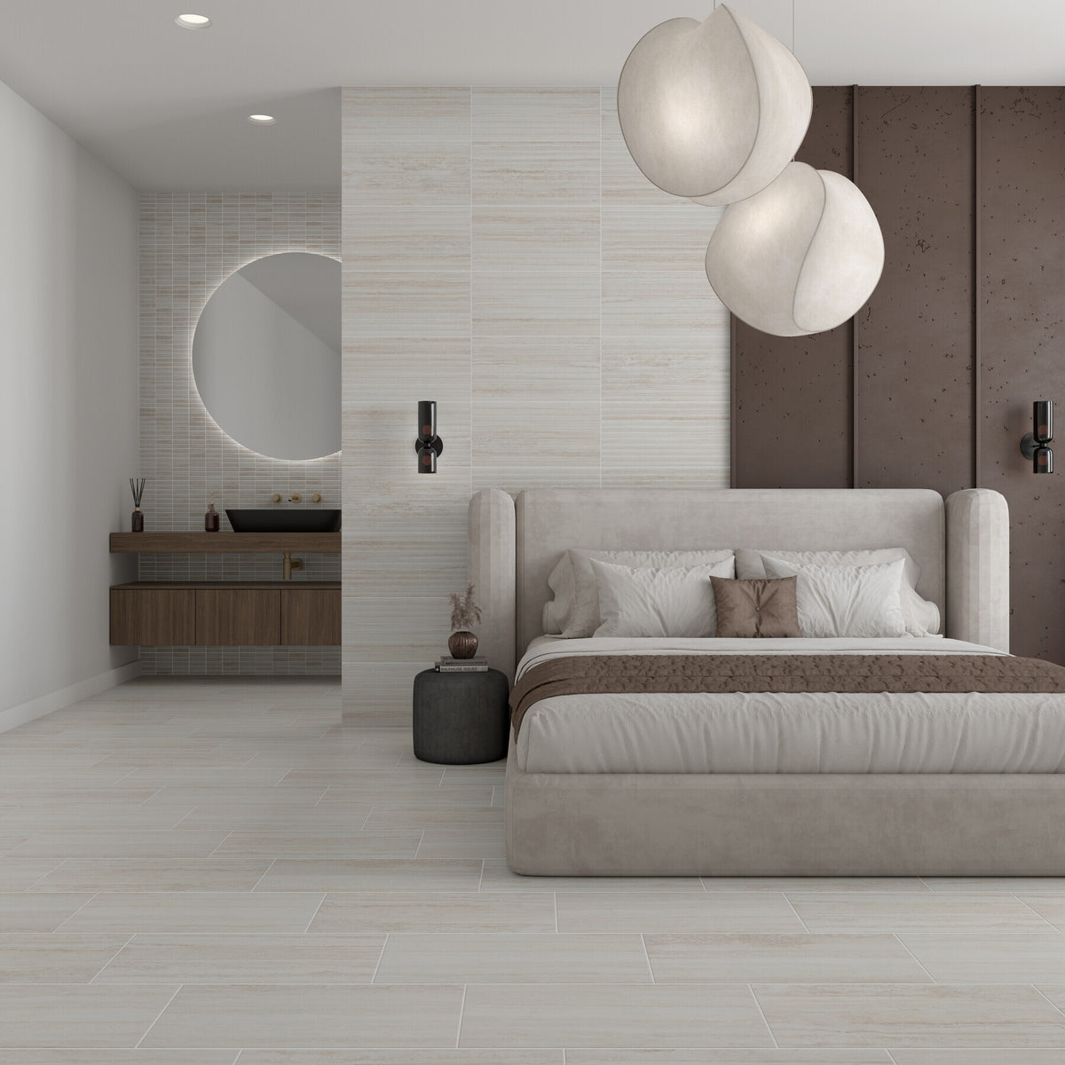 American Olean - Reservorio - 12&quot; x 24&quot; - Porcelain Tile - Lotus - Matte Room Scene