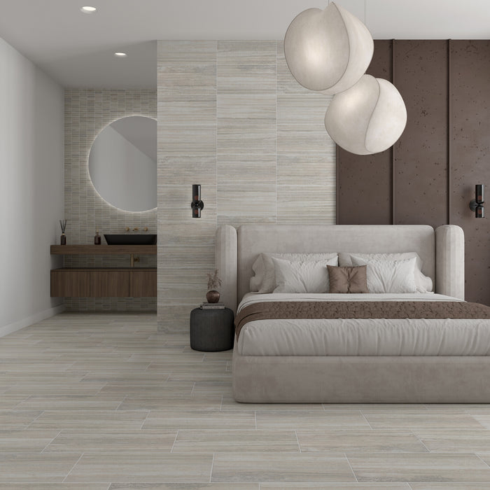 American Olean - Reservorio - 12" x 24" - Porcelain Tile - Mineral - Matte Room Scene