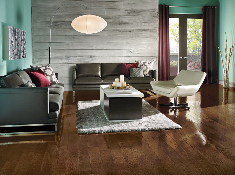 Hartco - Prime Harvest Solid Hardwood - Forest Brown 5" - High Gloss Room Scene