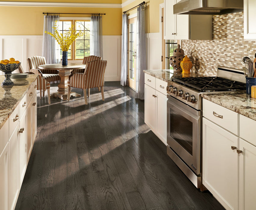 Hartco - Prime Harvest Solid Hardwood - Oceanside Gray 5" - Low Gloss Installed