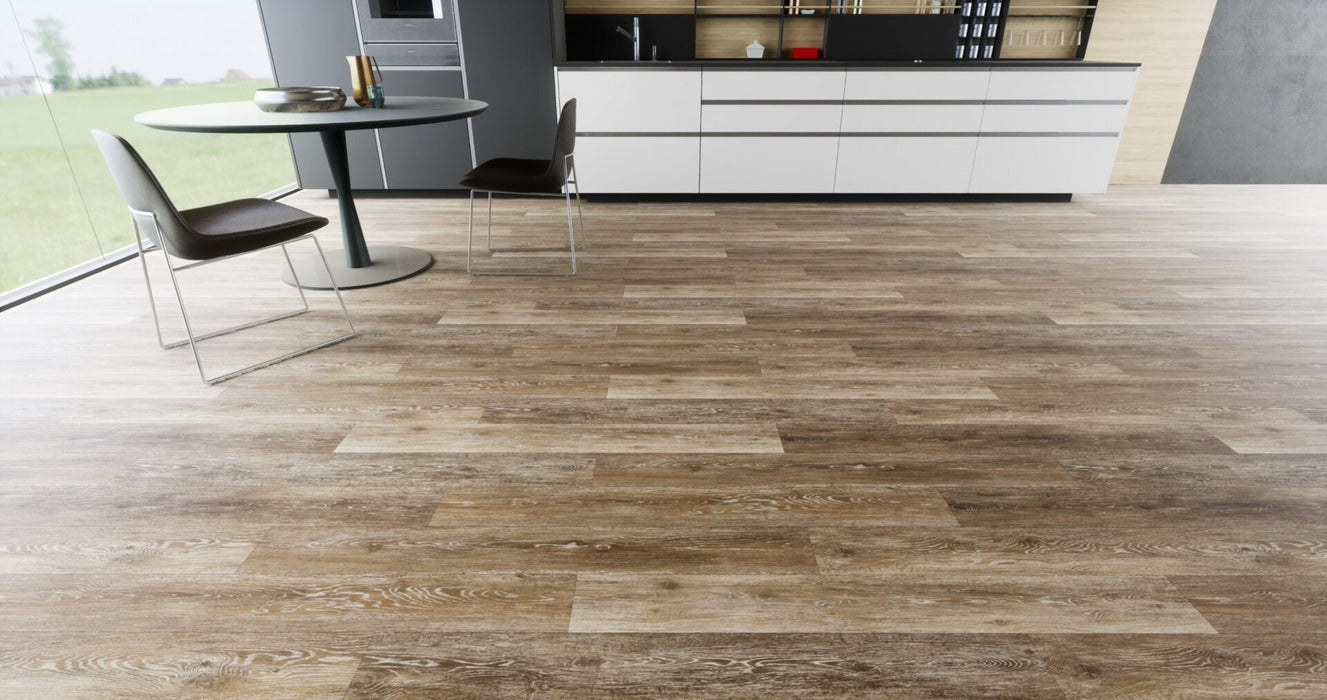 Diamond Surfaces - Aquashield Plus Collection 9 in. x 60 in. Luxury Vinyl - Sunset Oak floor installation