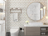 DW Tile & Stone - AVANA - Bianco Bello Marble with Brass Polished Mosaic Installed