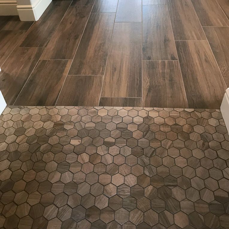 Arizona Tile - Aequa Series - 3&quot; x 3&quot; Porcelain Hex Mosaic - Castor floor installation