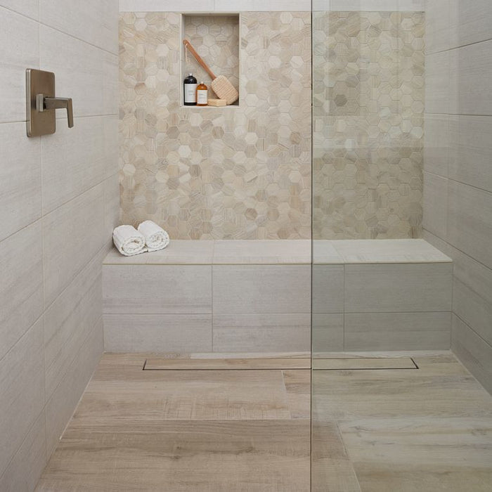 Arizona Tile - Aequa Series - 8" x 32" R11 Anti Slip Porcelain Tile - Nix floor installation