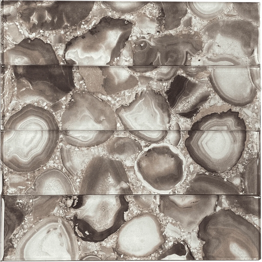 MTD - Agate Collection - 3 in. x 12 in. Glass Tile - Taupe