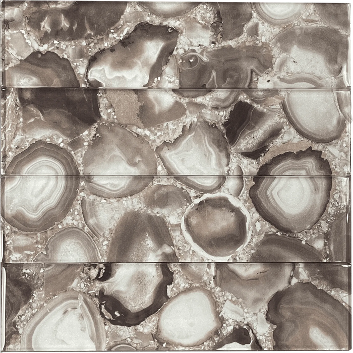 MTD - Agate Collection - 3 in. x 12 in. Glass Tile - Taupe