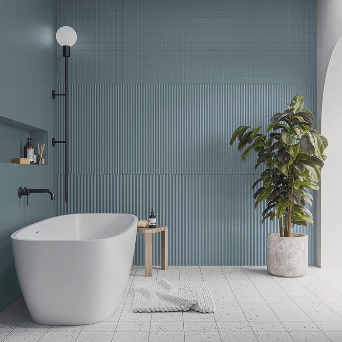 WOW - Twin Peaks - TP Low - 3" x 12" - Ceramic Tile - Matte - Sky Bathroom Install