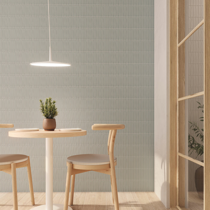 WOW - Sweet Bars 5 in. x 10 in. Matte Ceramic Mosaic - Grey wall installation