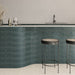 WOW - Sweet Bars 5 in. x 10 in. Glossy Ceramic Mosaic - Peacock Blue wall installation