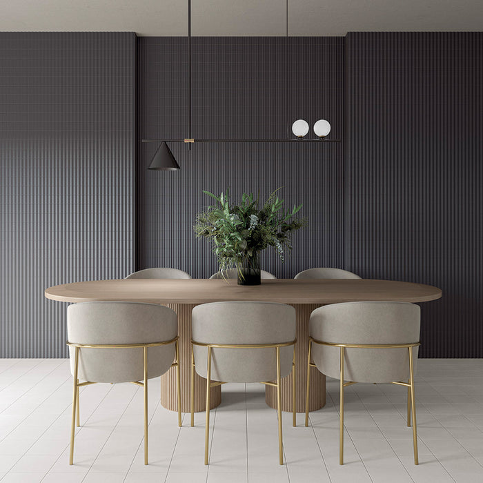 WOW - Twin Peaks - TP Med - 3" x 12" - Ceramic Tile - Matte - Nero Installed