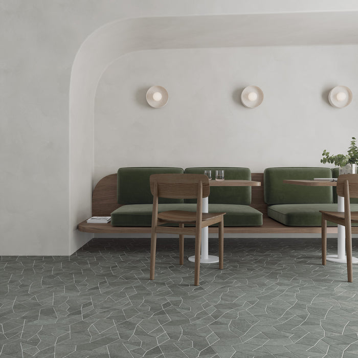 WOW - Trencadis - 10 in. x 10 in. Gaudi Field Tile - Coal Installed