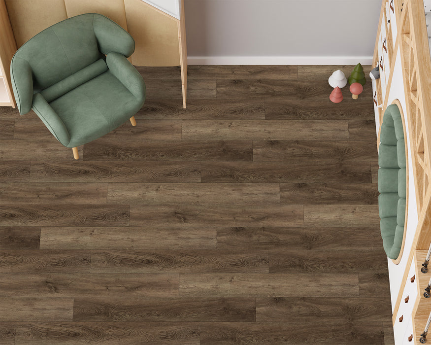 LW Flooring - Riverstone 7" x 60" Rigid Core Vinyl - Amber Tide Installed