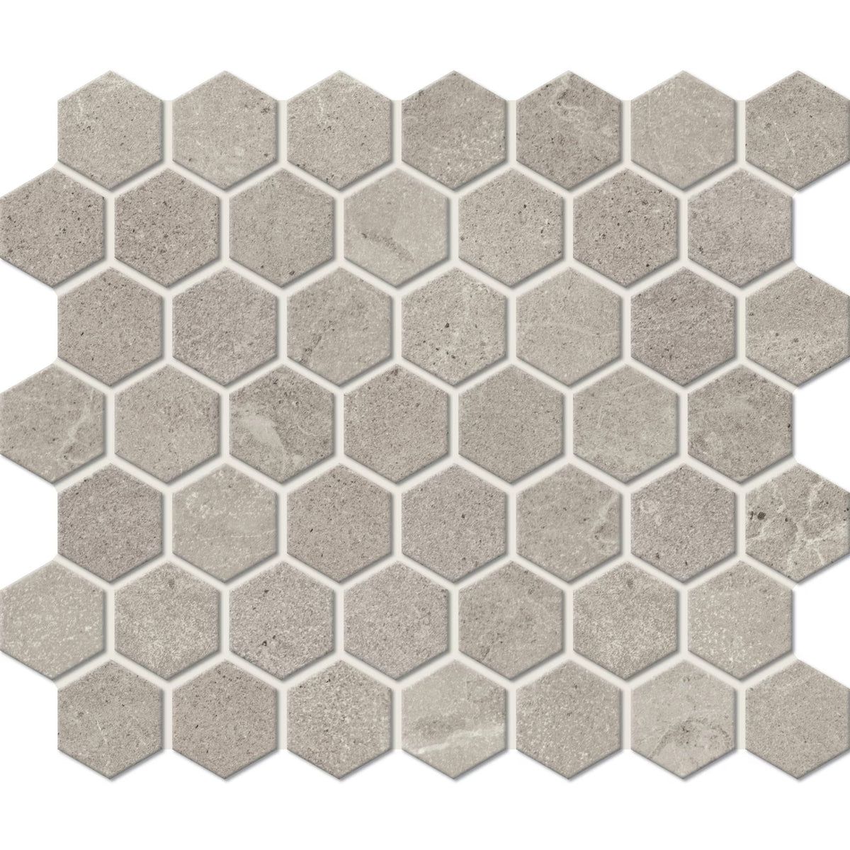 American Olean - Primstone 1.5&quot; Glazed Porcelain Hexagon Mosaic - Ash