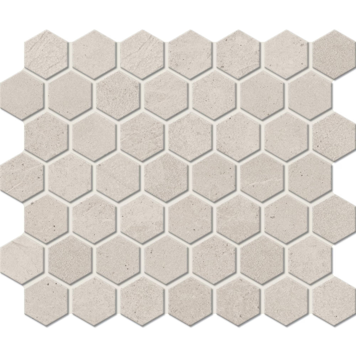 American Olean - Primstone 1.5&quot; Glazed Porcelain Hexagon Mosaic - Buff