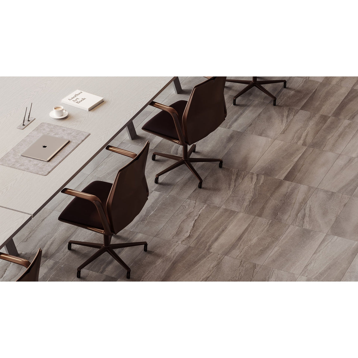 Anatolia - Crux 12 in. x 24 in. Glazed Porcelain Tile - Ash - Installed