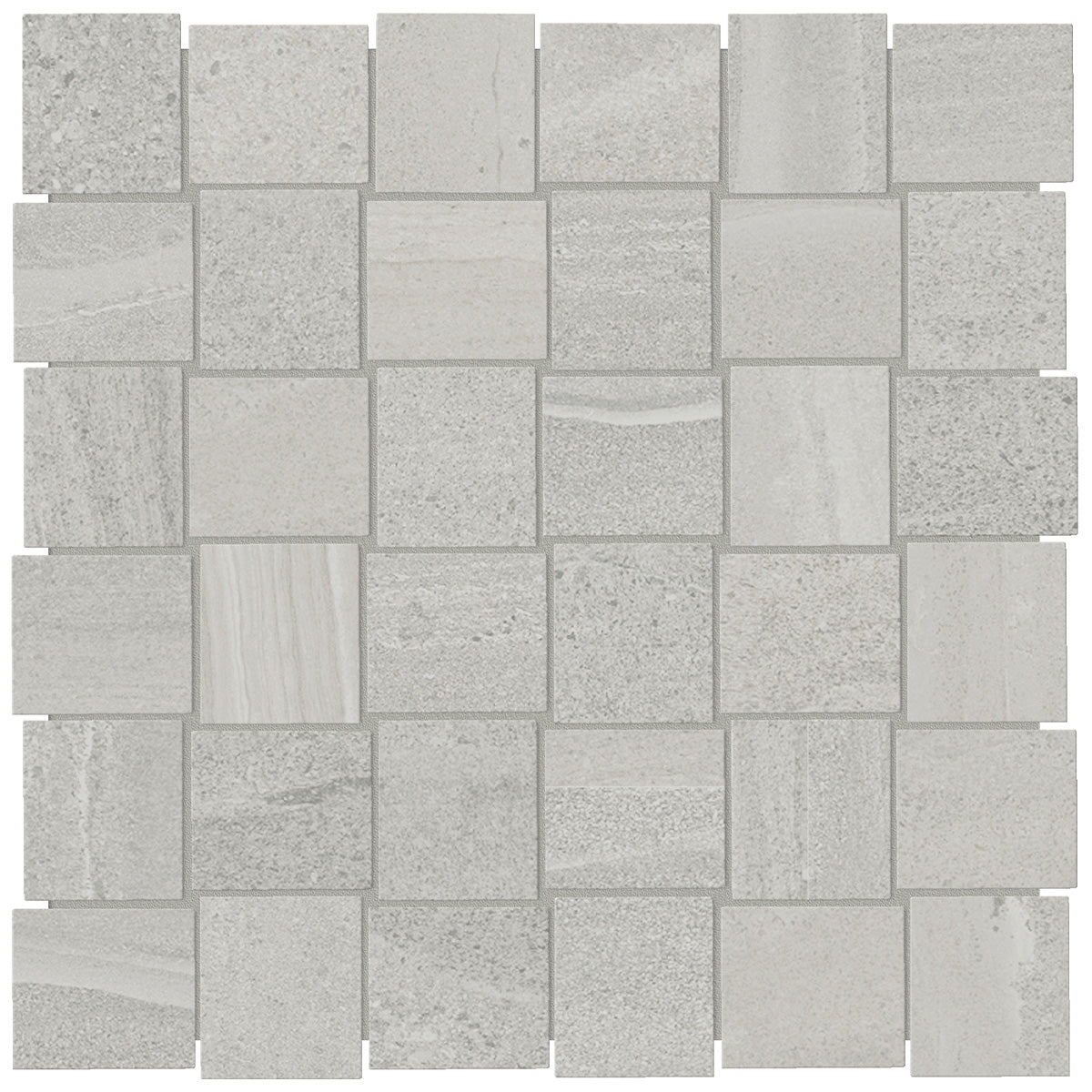 Anatolia - Davenport 2 in. x 2 in. Glazed Porcelain Basketweave Mosaic - Ash