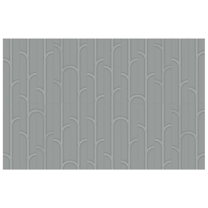 Anatolia - Geometra - 3 in. x 12 in. - Ceramic Wall Tile - Glossy Ivy - Charcoal