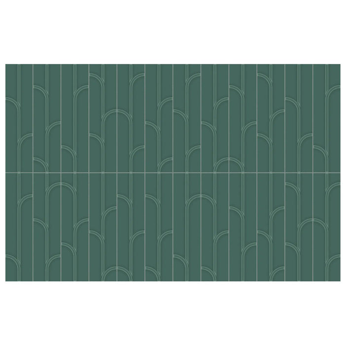 Anatolia - Geometra - 3 in. x 12 in. - Ceramic Wall Tile - Glossy Ivy - Emerald