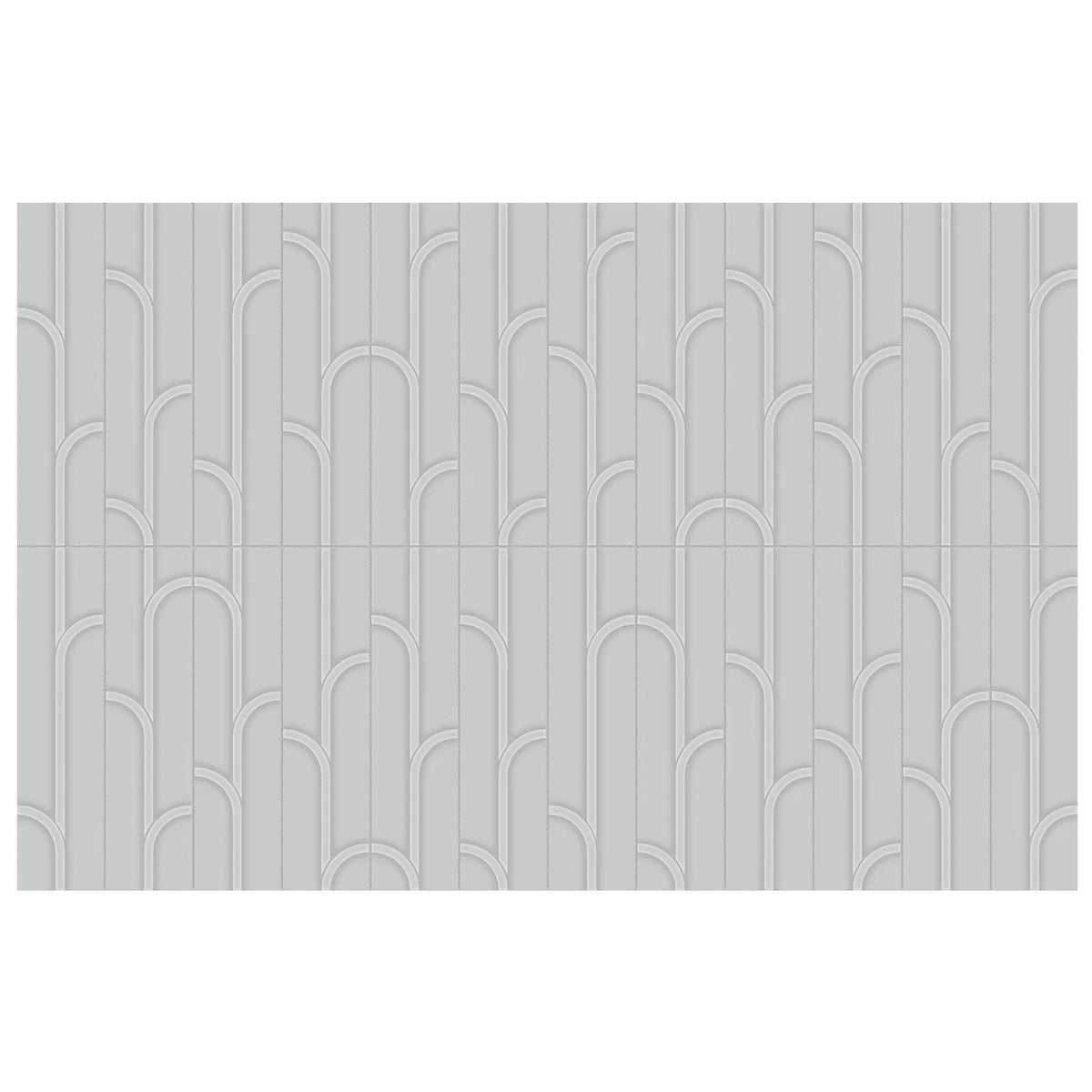 Anatolia - Geometra - 3 in. x 12 in. - Ceramic Wall Tile - Glossy Ivy - Silver