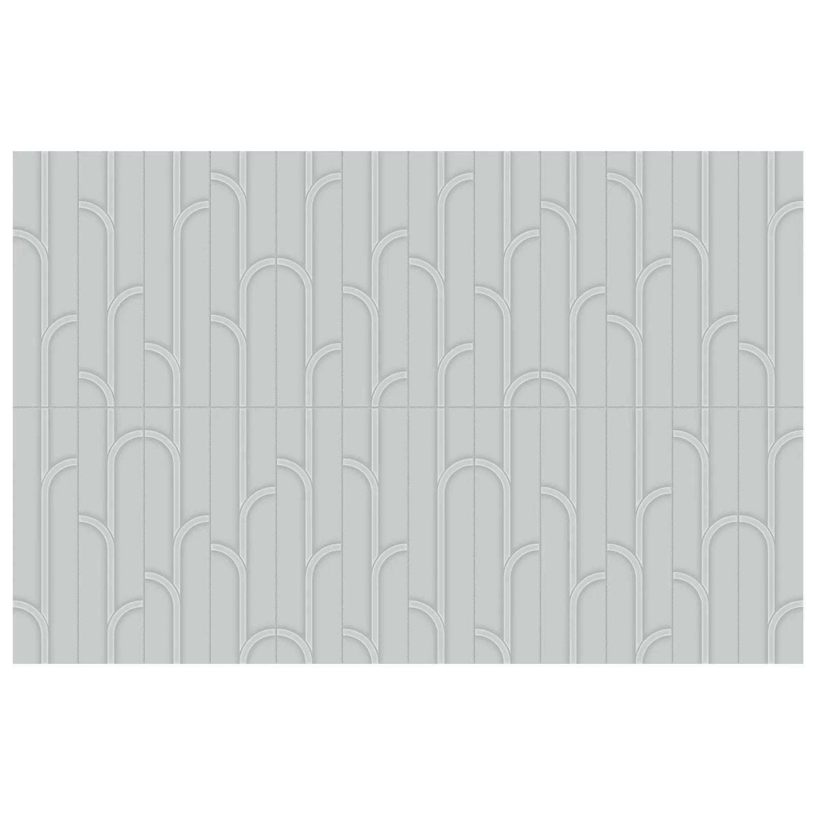 Anatolia - Geometra - 3 in. x 12 in. - Ceramic Wall Tile - Glossy Ivy - Silver