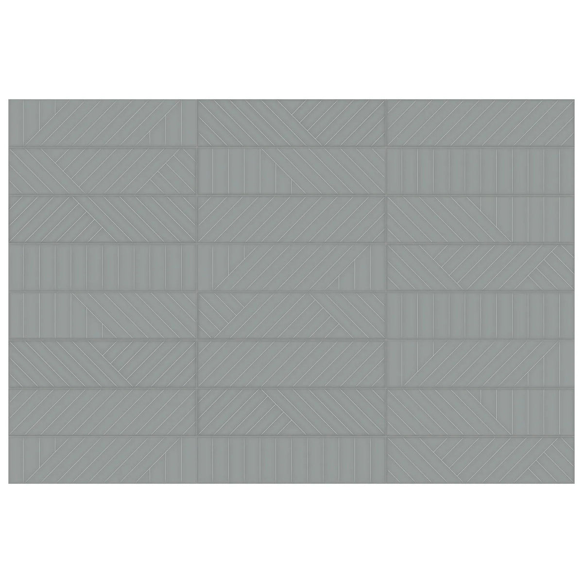 Anatolia - Geometra - 3 in. x 12 in. - Ceramic Wall Tile - Glossy Maze - Charcoal