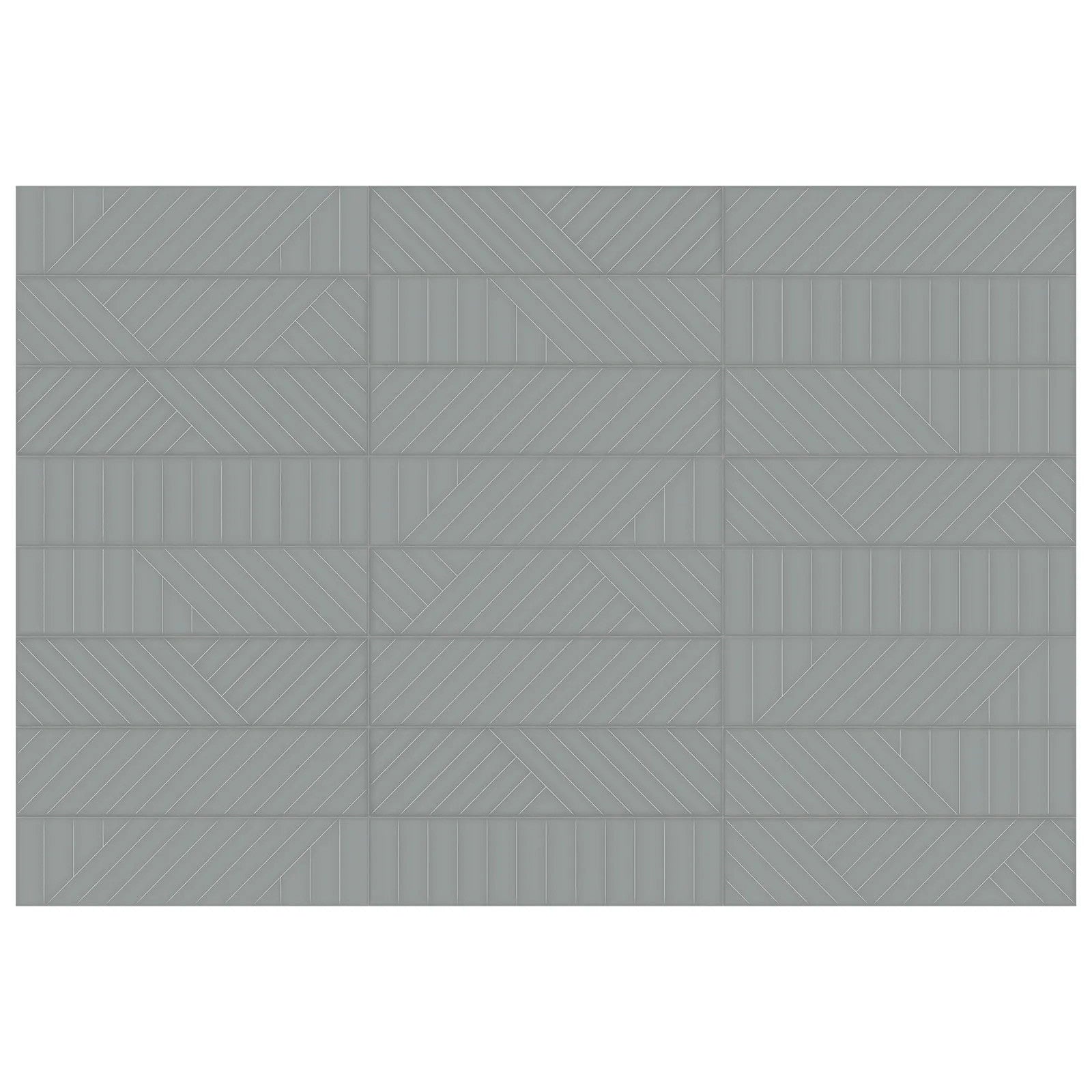 Anatolia - Geometra - 3 in. x 12 in. - Ceramic Wall Tile - Glossy Maze - Charcoal