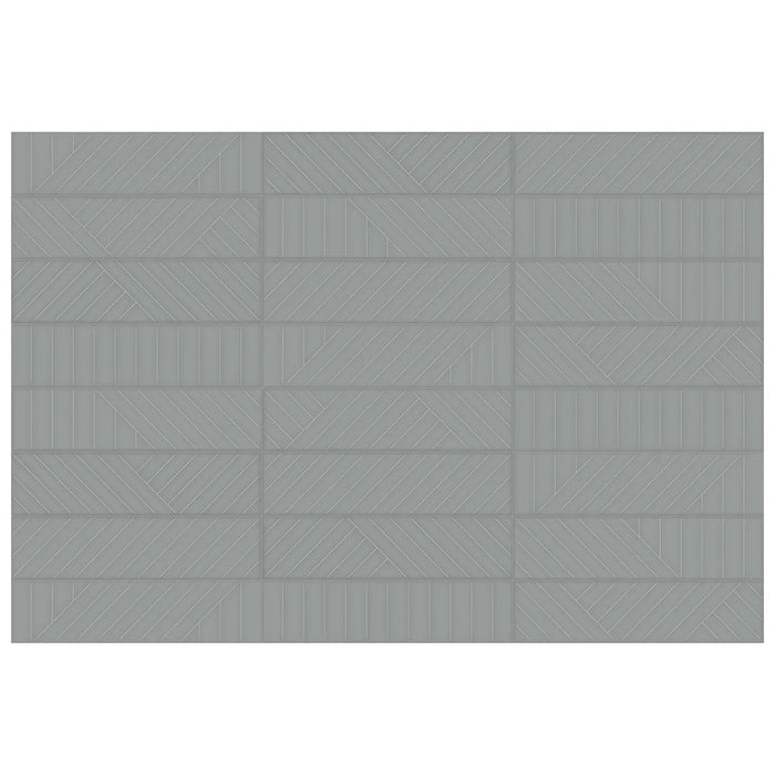 Anatolia - Geometra - 3 in. x 12 in. - Ceramic Wall Tile - Glossy Maze - Charcoal