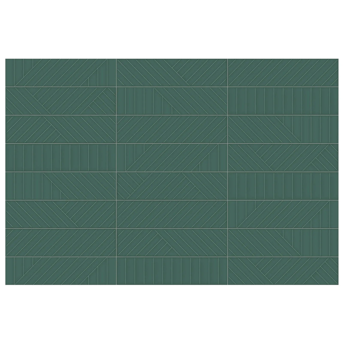 Anatolia - Geometra - 3 in. x 12 in. - Ceramic Wall Tile - Glossy Maze - Emerald