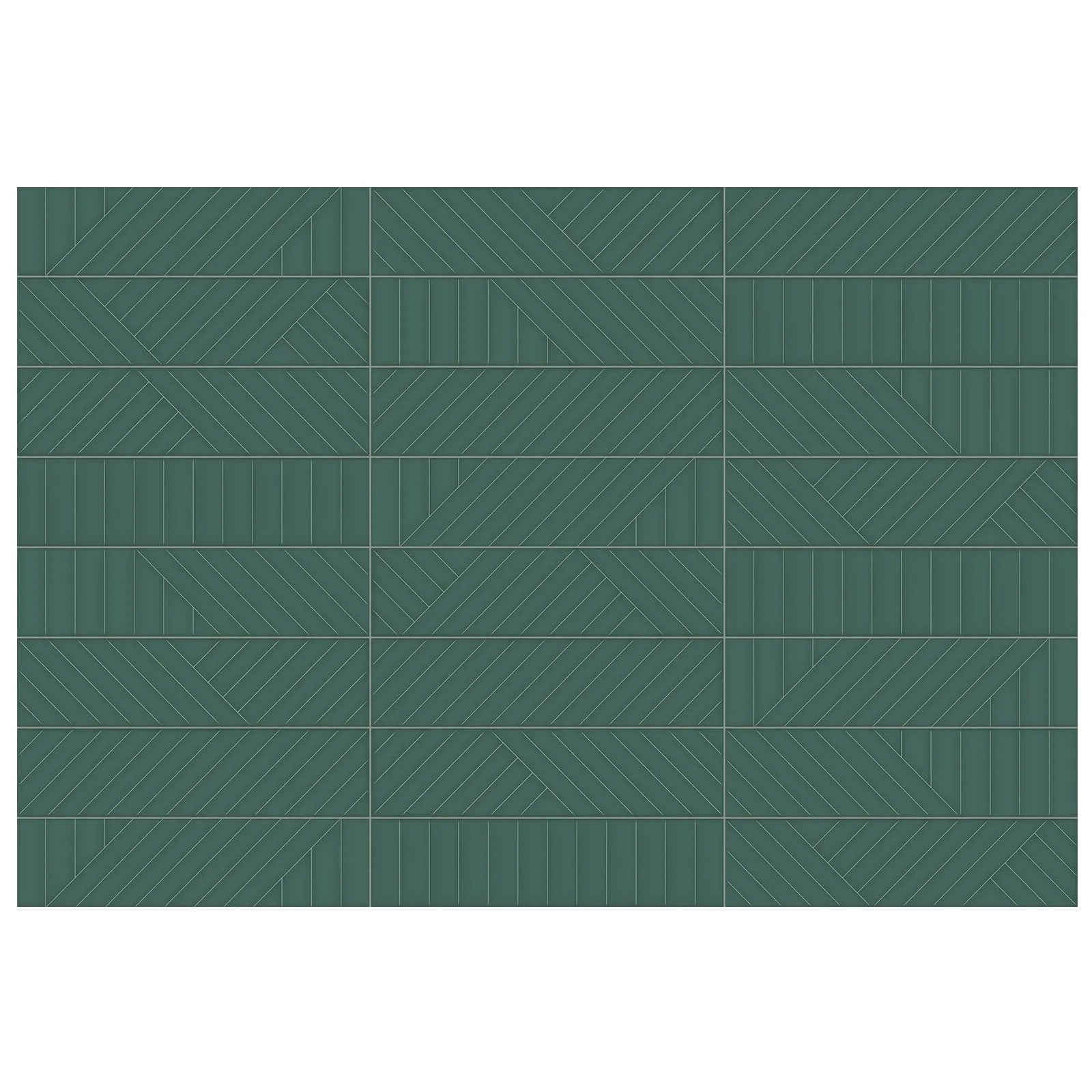 Anatolia - Geometra - 3 in. x 12 in. - Ceramic Wall Tile - Glossy Maze - Emerald