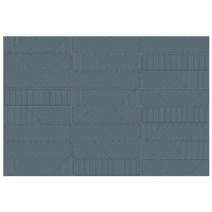 Anatolia - Geometra - 3 in. x 12 in. - Ceramic Wall Tile - Glossy Maze - Ink