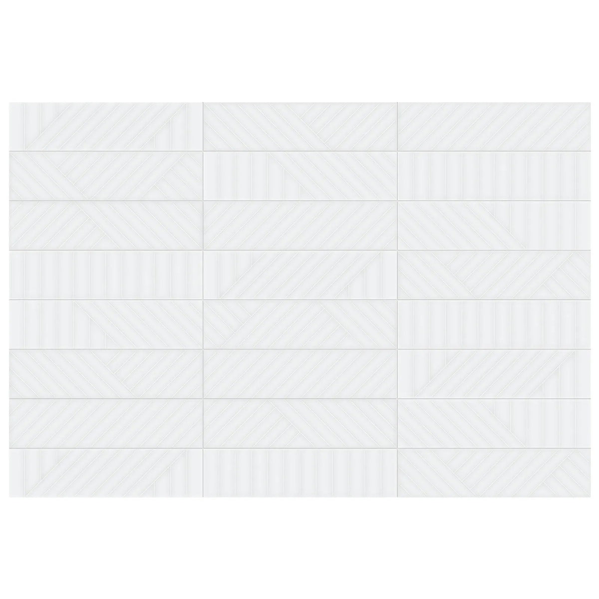 Anatolia - Geometra - 3 in. x 12 in. - Ceramic Wall Tile - Glossy Maze - Powder