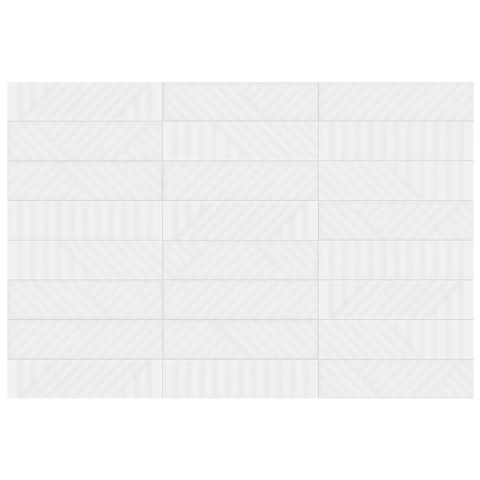 Anatolia - Geometra - 3 in. x 12 in. - Ceramic Wall Tile - Glossy Maze - Powder