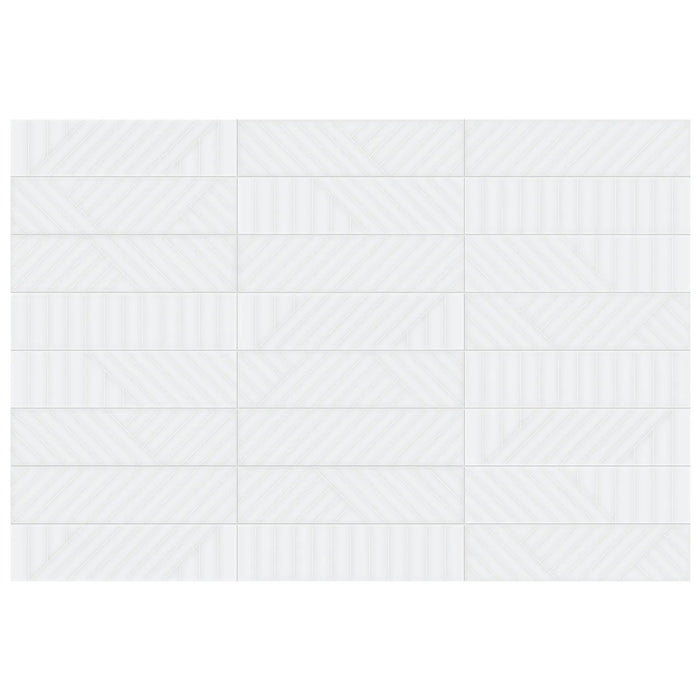 Anatolia - Geometra - 3 in. x 12 in. - Ceramic Wall Tile - Glossy Maze - Powder