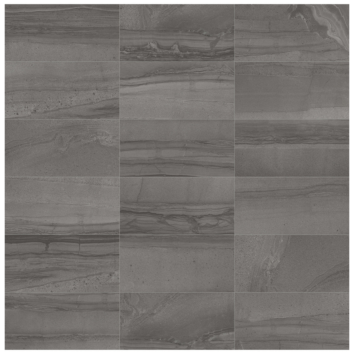 Anatolia - Amelia 12 in. x 24 in. Glazed Porcelain Tile - Carbon Polished  - Color Variation