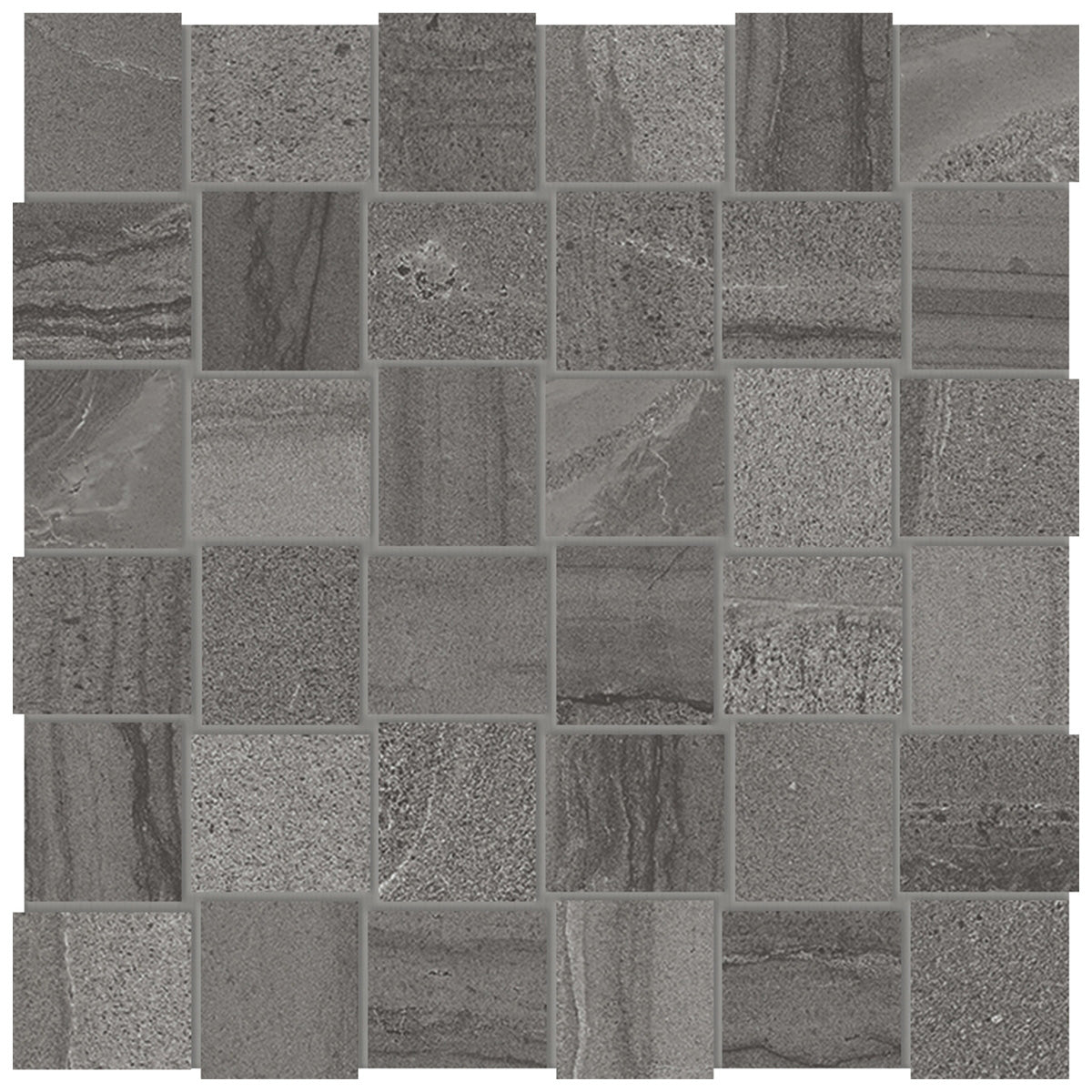 Anatolia - Amelia 2 in. x 2 in. Basketweave Glazed Porcelain Tile - Carbon