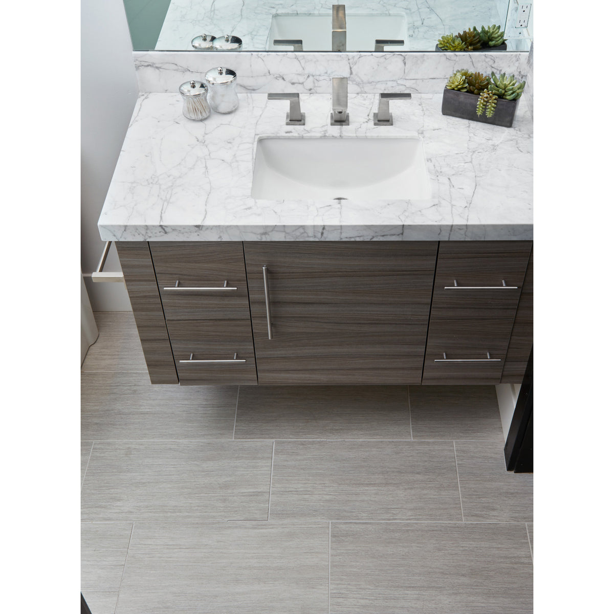 Arizona Tile - Metalwood 12&quot; x 24&quot; Rectified Porcelain Tile - Argento