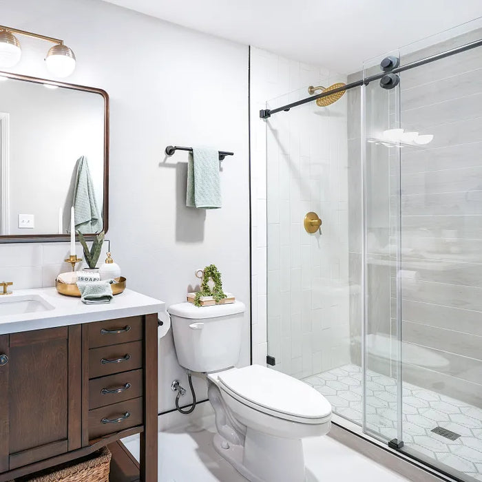 Arizona Tile - Alpi Series 6 in. x 36 in. Porcelain Tile - Chiaro Shower Install 2