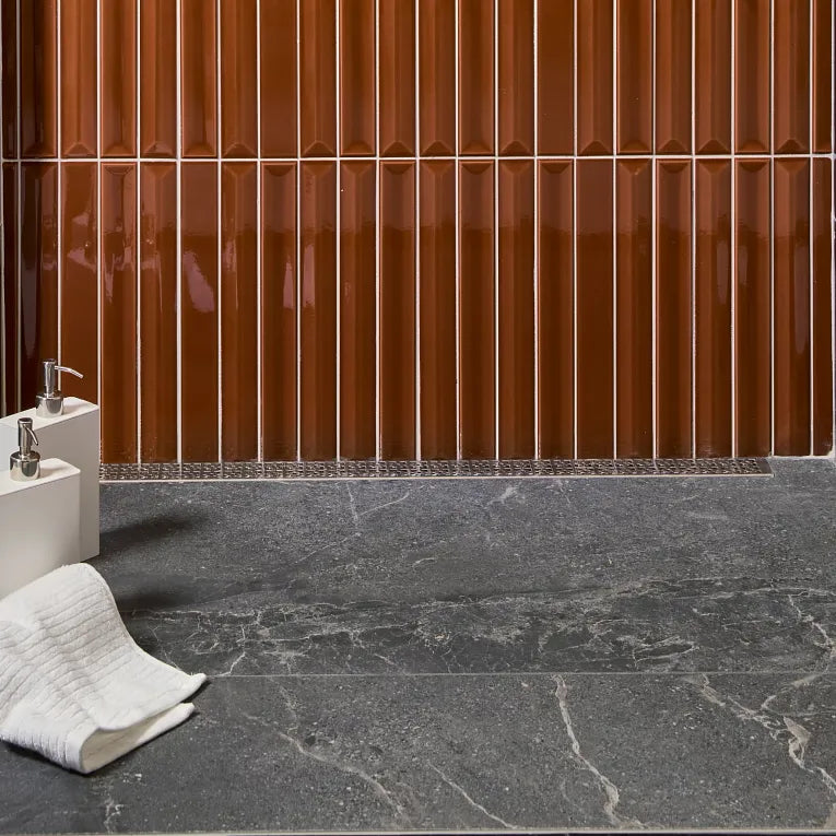 Arizona Tile - Gem 2x16 Porcelain Mosaic - Cotto Backsplash Install