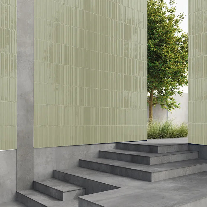 Arizona Tile - Gem 2x16 Porcelain Mosaic - Salvia Exterior Install