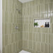 Arizona Tile - Gem 2x16 Porcelain Mosaic - Salvia Installed Shower Install