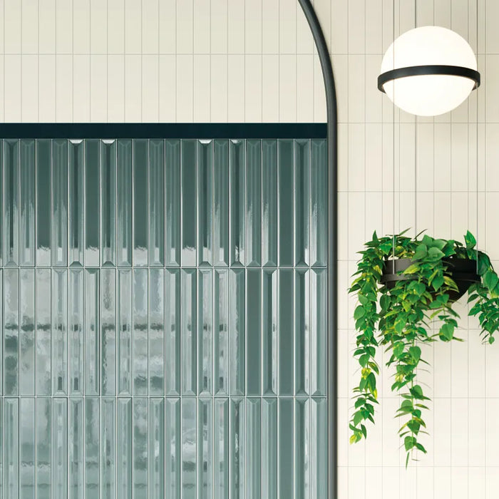 Arizona Tile - Gem 2x16 Porcelain Mosaic - Verde Wall Install