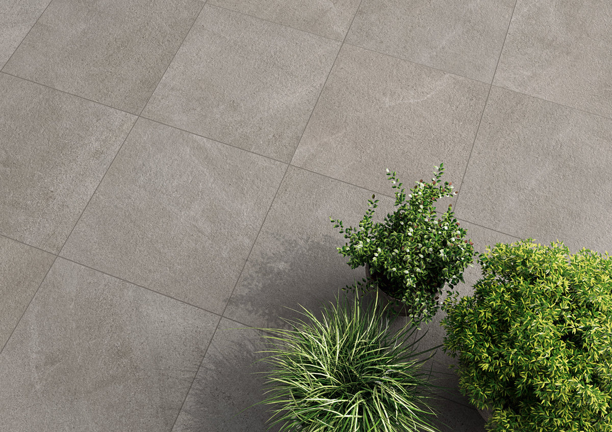 Tesoro - Yosemite Series - 24 in. x 24 in. Rectified Porcelain Tile - Rock floor installation