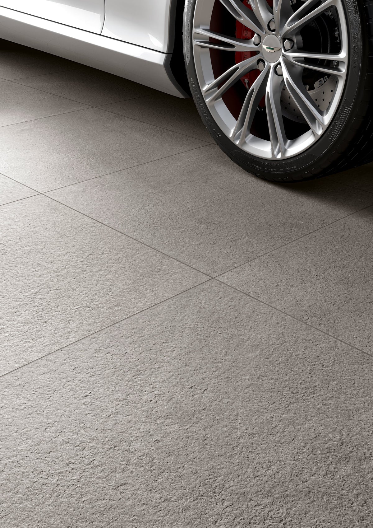 Tesoro - Yosemite Series - 24 in. x 24 in. Rectified Porcelain Tile - Rock floor installation