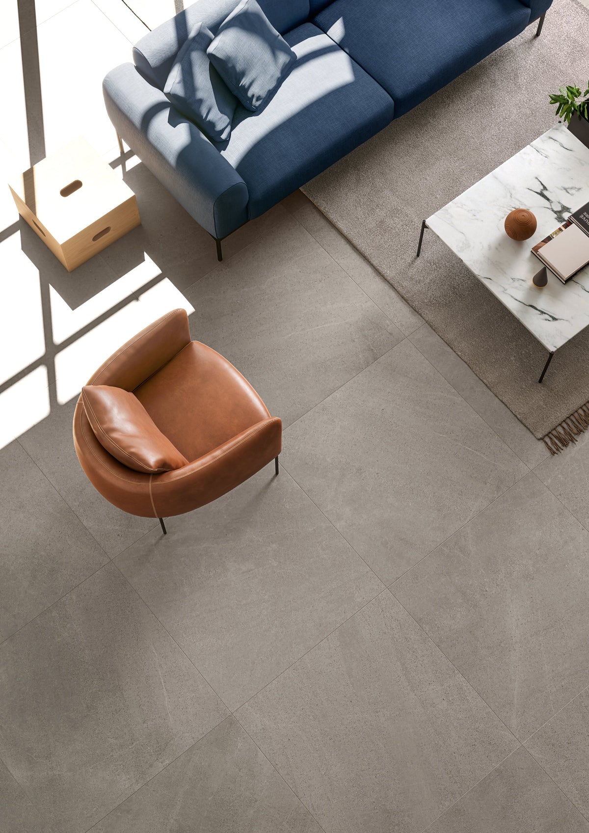 Tesoro - Yosemite Series - 24 in. x 24 in. Rectified Porcelain Tile - Rock floor installation