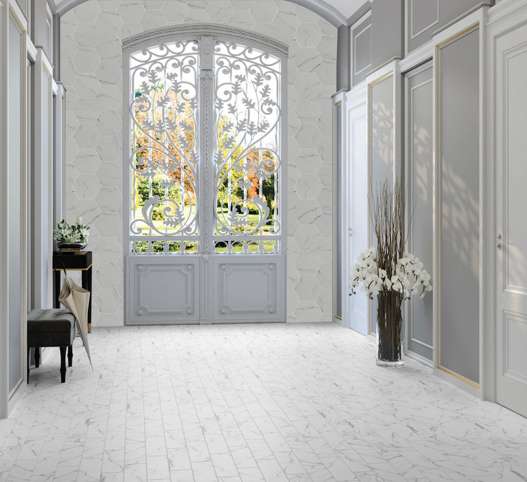 Bellagio - Bismarck Palmer Collection - 3" x 17" Porcelain Subway Tile - Oley Finesse floor installation