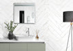 Bellagio - Bismarck Palmer Collection - 3" x 17" Porcelain Subway Tile - Ghost White wall installation