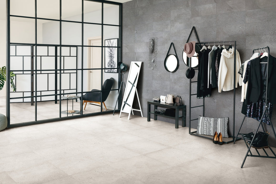 Bedrosians - Area 51 24 in. x 24 in. Matte Porcelain Field Tile - White Room Scene