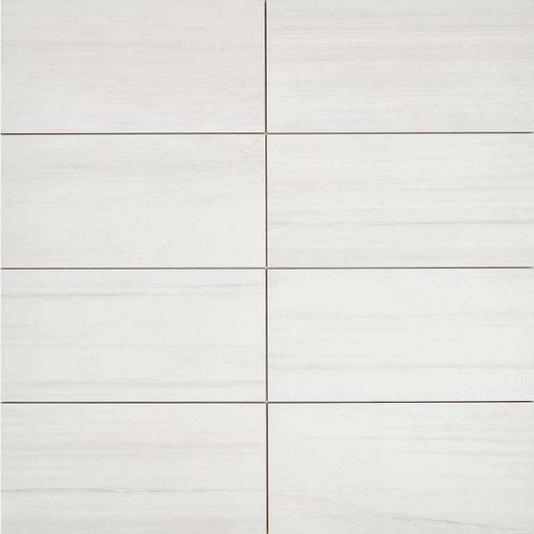 Arizona Tile - Themar Series - 12&quot; x 24&quot; Rectified Polished Porcelain Tile - Bianco Lasa